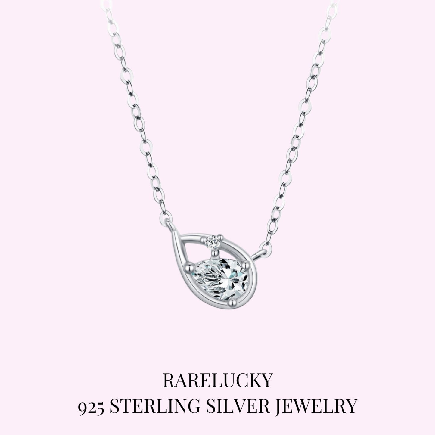 RareLucky Teardrop Outline S925 Necklace