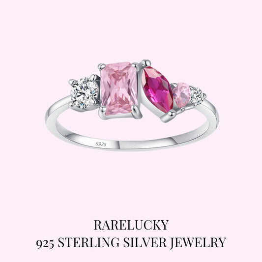 RareLucky Gradient Mixed-Cut Cluster S925 Ring
