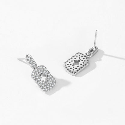 RareLucky Pavé Star Cutout Tag S925 Drop Earrings
