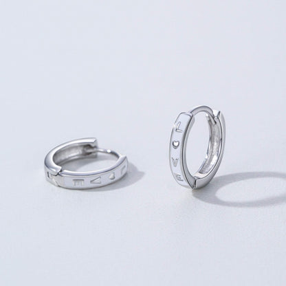 RareLucky LOVE Enamel S925 Huggie Earrings