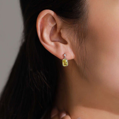 RareLucky Rectangular Zircon S925 Drop Earrings