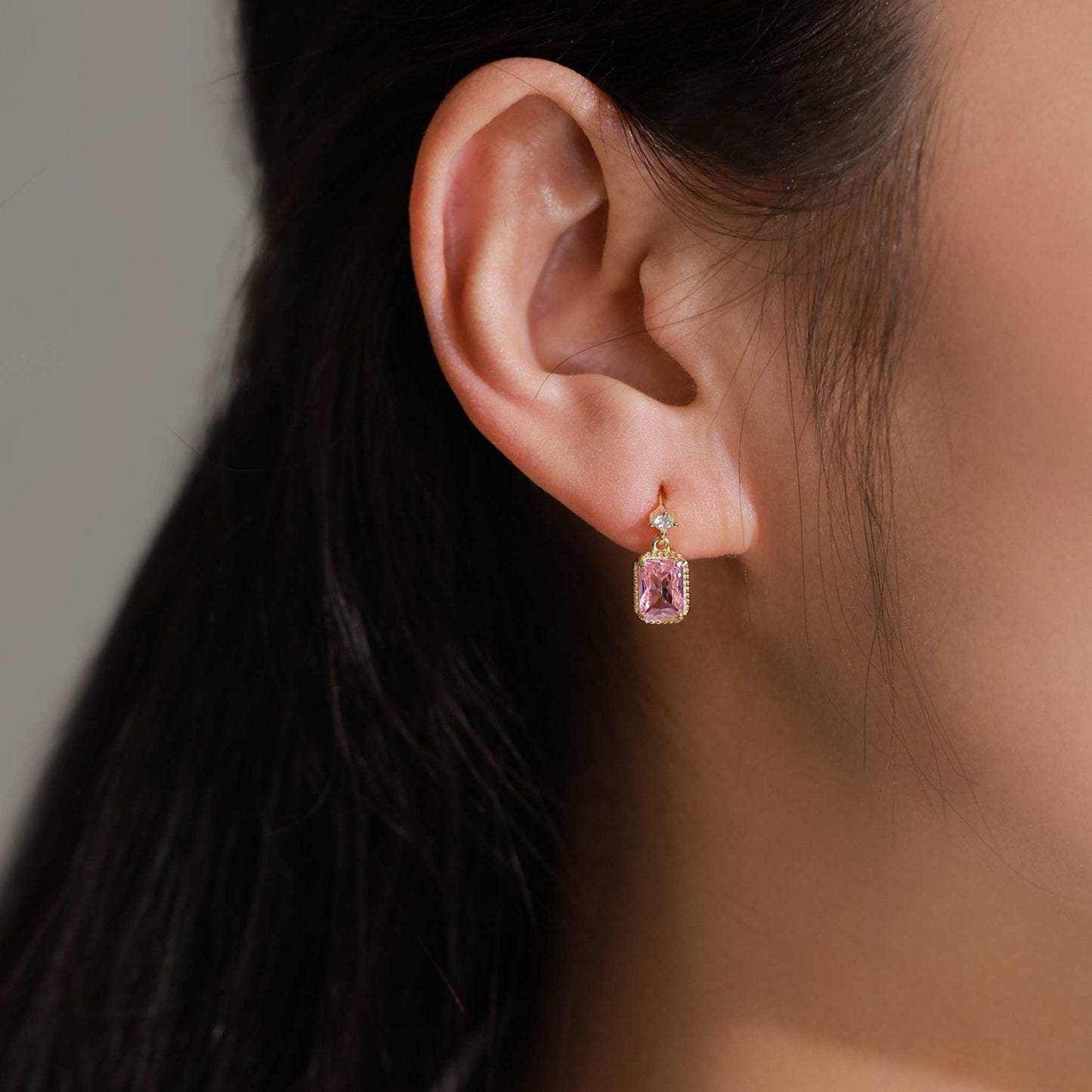 RareLucky Rectangular Zircon S925 Drop Earrings