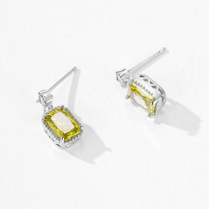 RareLucky Rectangular Zircon S925 Drop Earrings