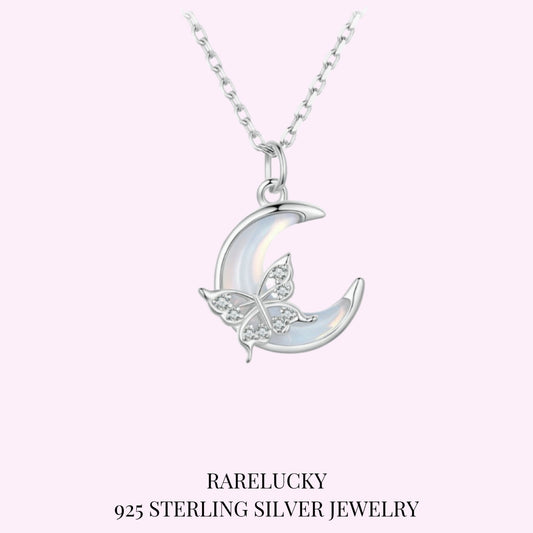 RareLucky Moon Butterfly S925 Necklace
