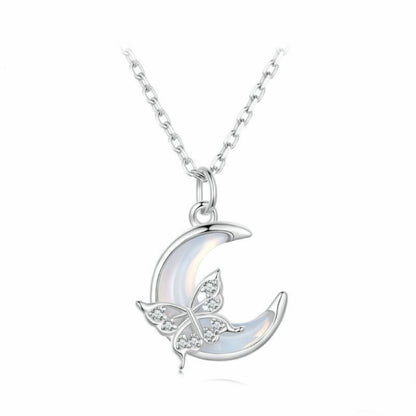 RareLucky Moon Butterfly S925 Necklace