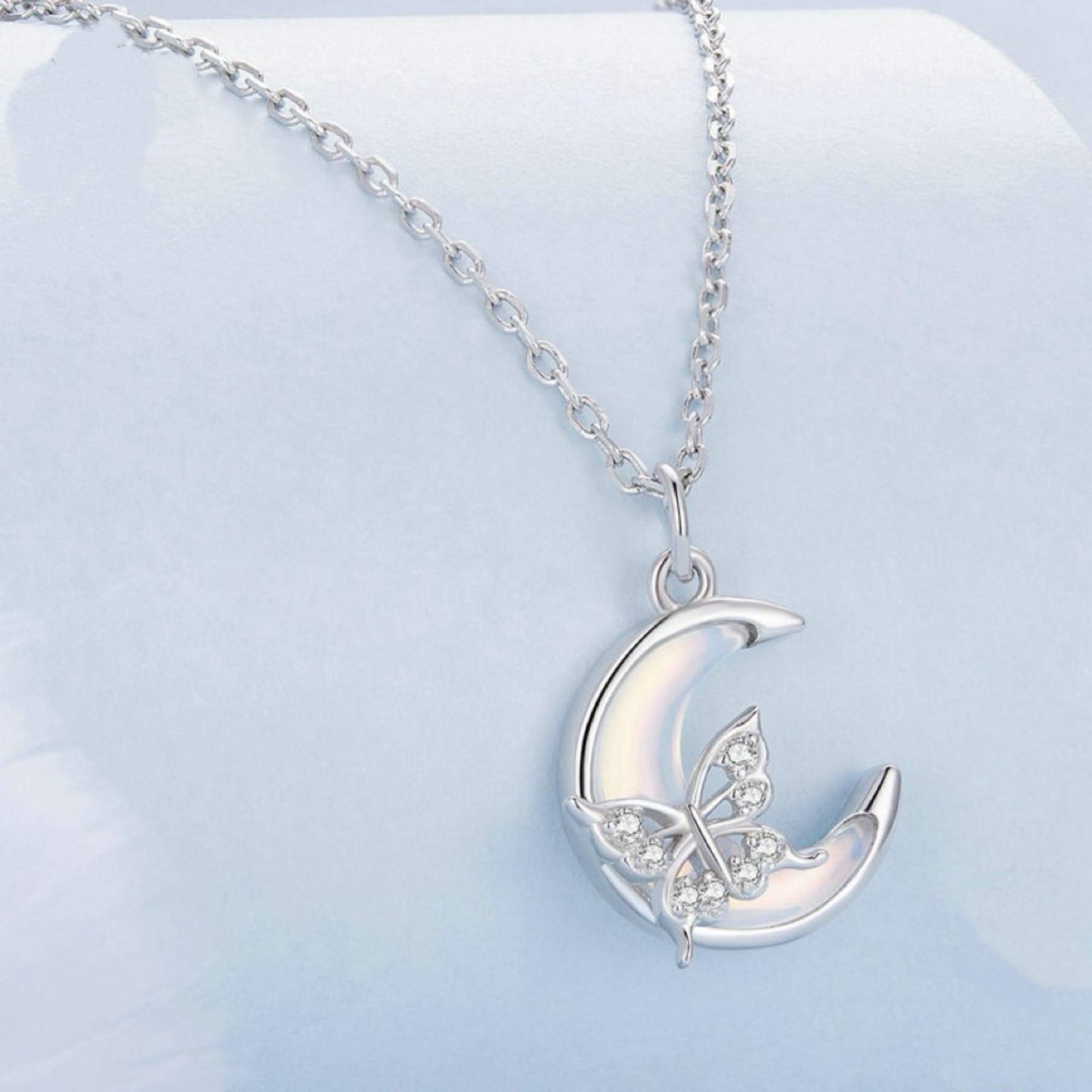 RareLucky Moon Butterfly S925 Necklace