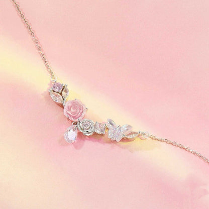 RareLucky Rose Garden Butterfly S925 Necklace