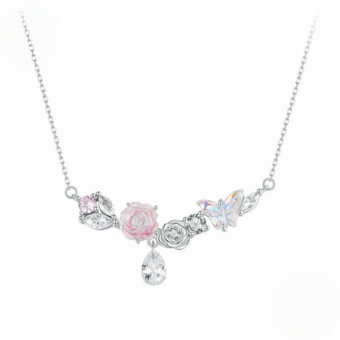 RareLucky Rose Garden Butterfly S925 Necklace