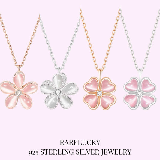 RareLucky Rotating Moonlight Bloom & Lucky Clover S925 Necklace