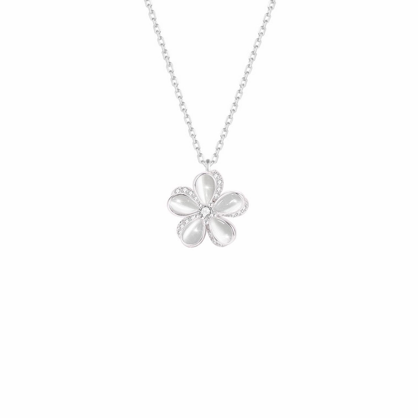 RareLucky Rotating Moonlight Bloom & Lucky Clover S925 Necklace