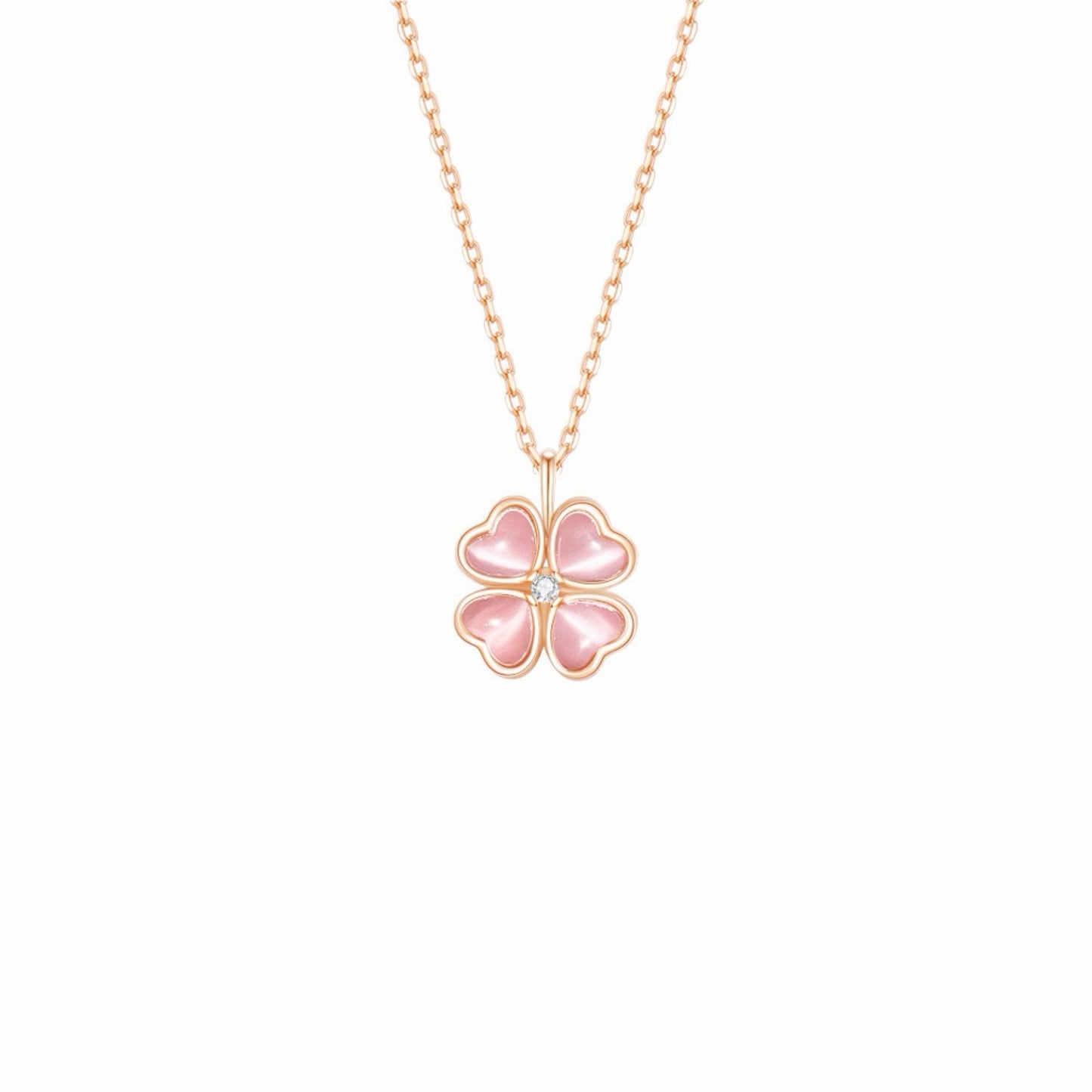 RareLucky Rotating Moonlight Bloom & Lucky Clover S925 Necklace