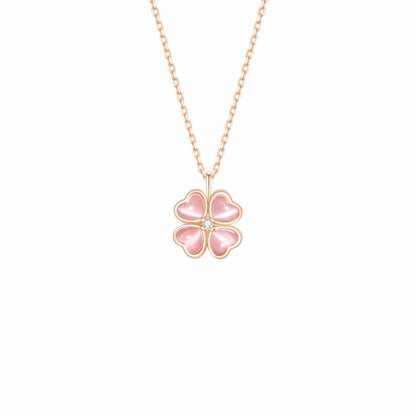 RareLucky Rotating Moonlight Bloom & Lucky Clover S925 Necklace