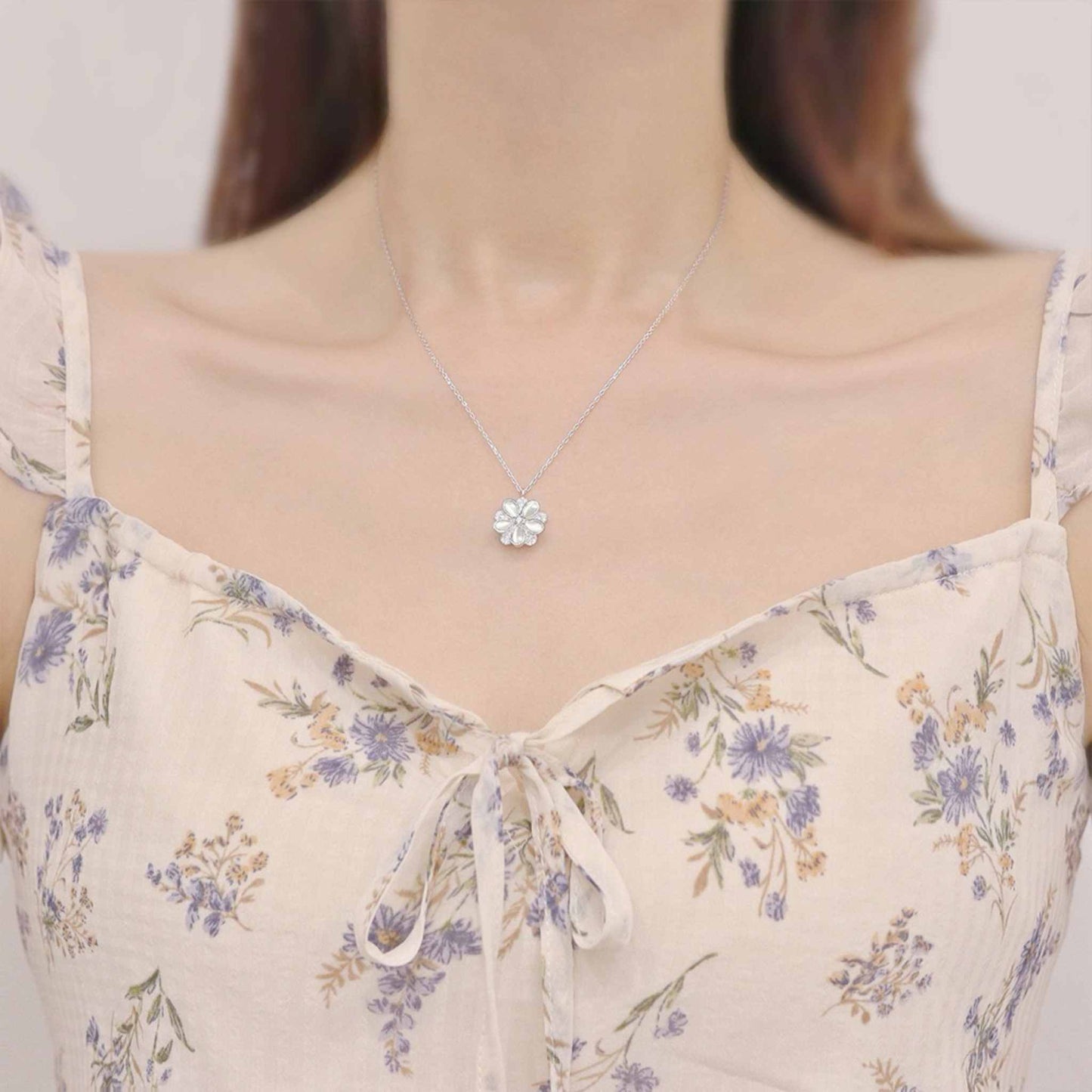 RareLucky Rotating Moonlight Bloom & Lucky Clover S925 Necklace