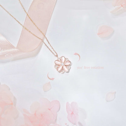 RareLucky Rotating Moonlight Bloom & Lucky Clover S925 Necklace