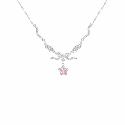 RareLucky Winged Star & Butterfly Heart S925 Necklace