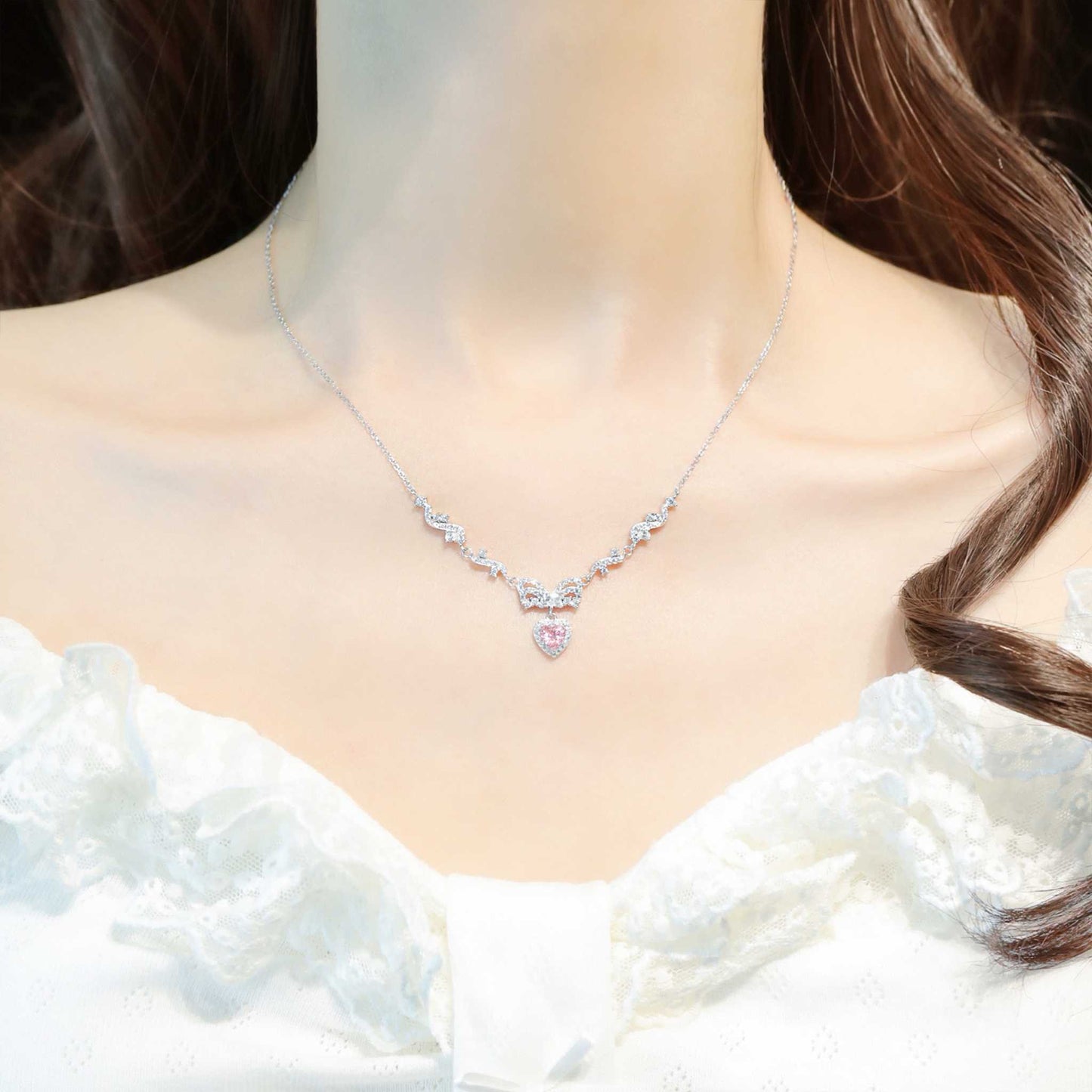 RareLucky Winged Star & Butterfly Heart S925 Necklace