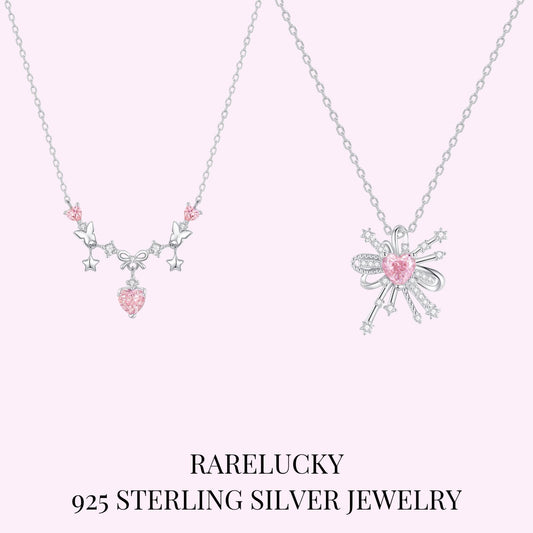 RareLucky Firework Heart & Butterfly Wish S925 Necklace
