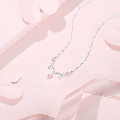 RareLucky Firework Heart & Butterfly Wish S925 Necklace