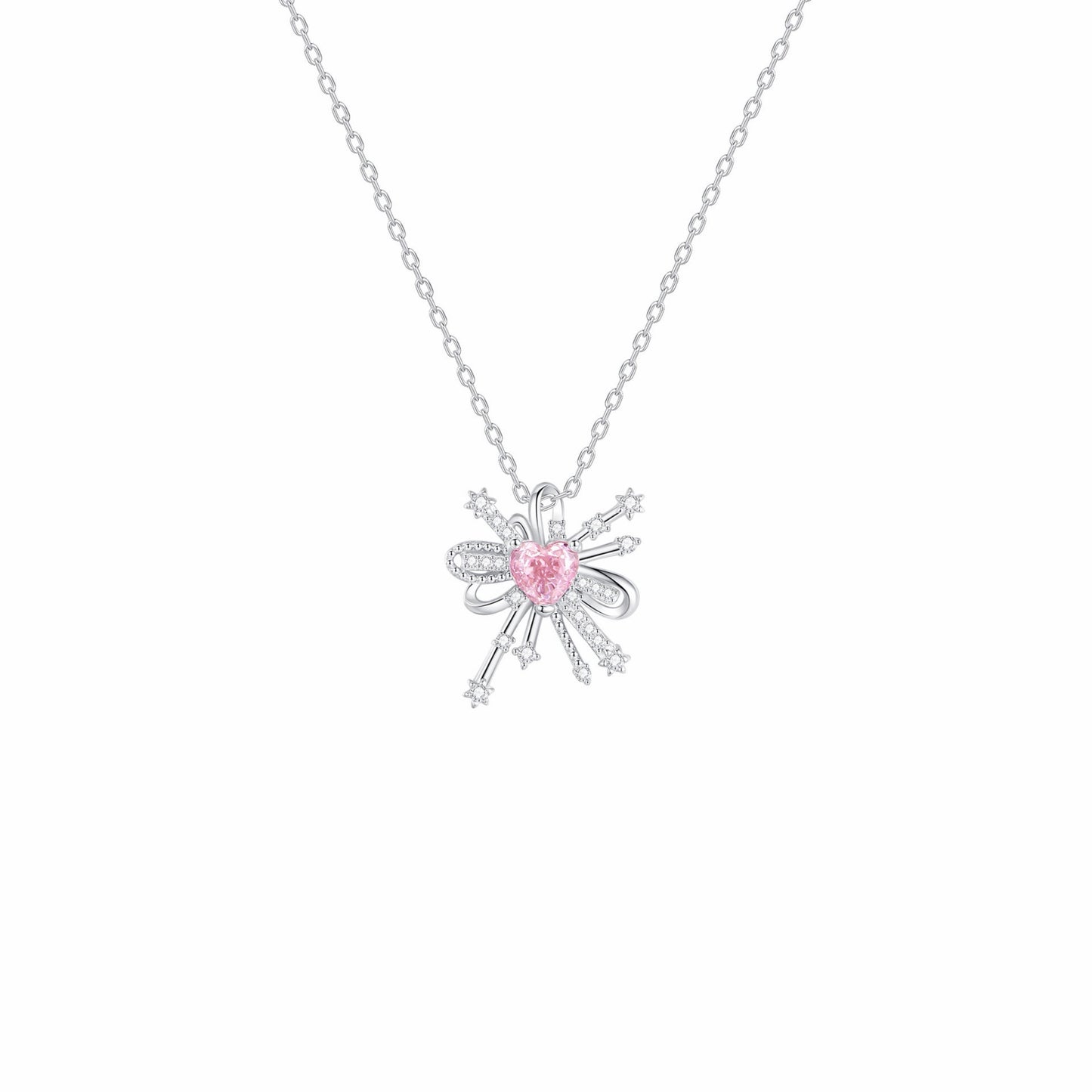 RareLucky Firework Heart & Butterfly Wish S925 Necklace