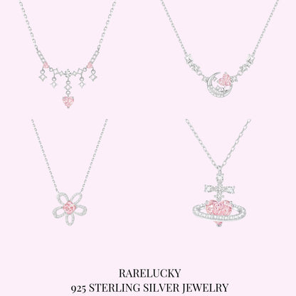 RareLucky Pink Heart Dreamscape S925 Necklace