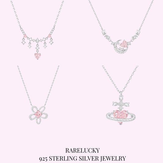 RareLucky Pink Heart Dreamscape S925 Necklace
