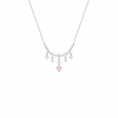 RareLucky Pink Heart Dreamscape S925 Necklace