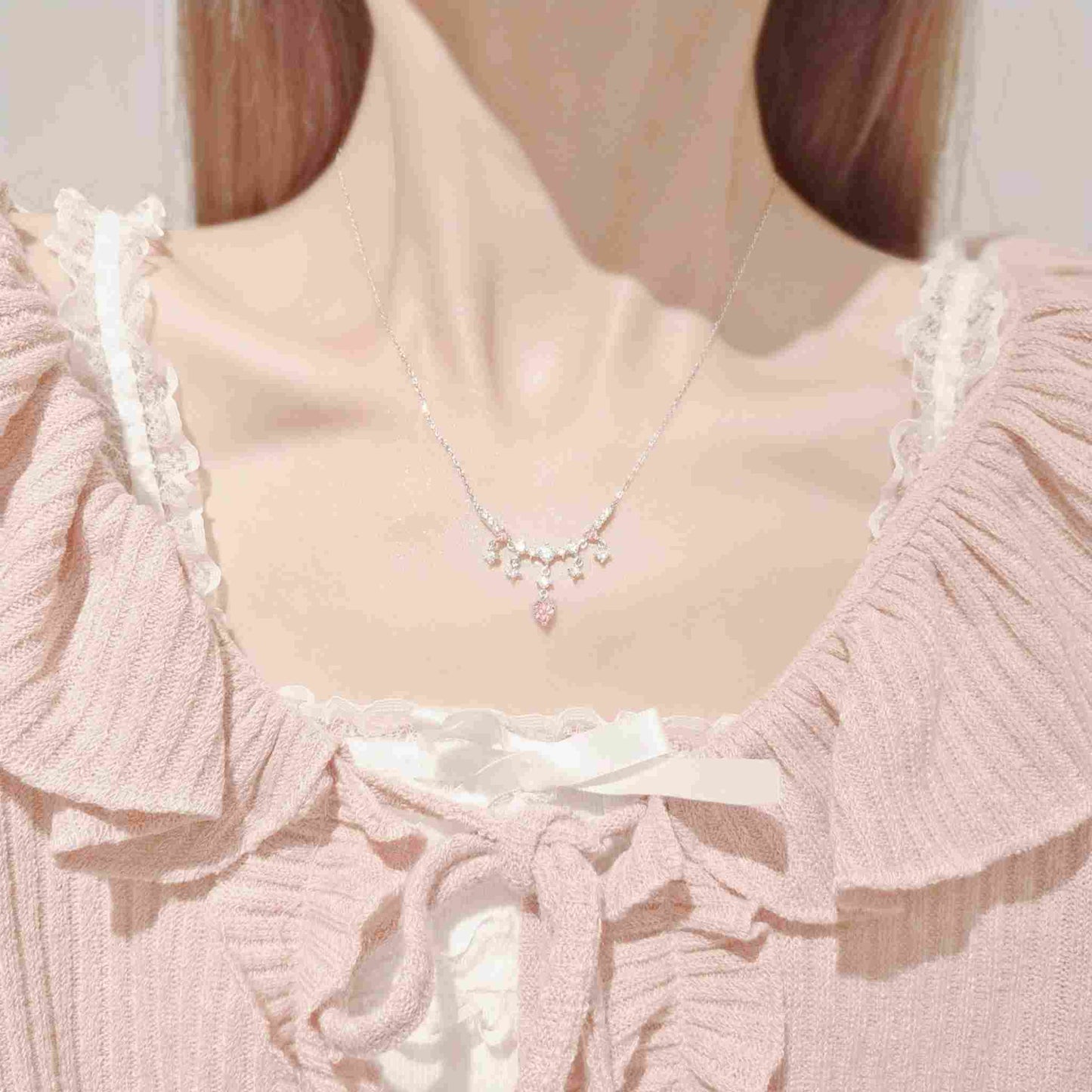 RareLucky Pink Heart Dreamscape S925 Necklace