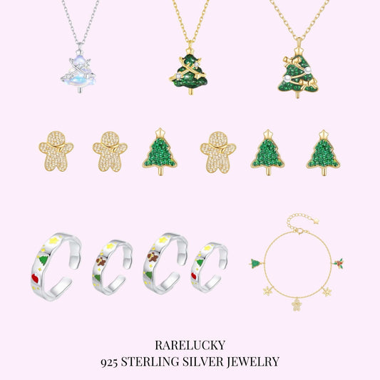 RareLucky Christmas Tree & Holiday Charms S925 Jewelry Collection