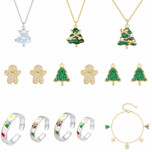 RareLucky Christmas Tree & Holiday Charms S925 Jewelry Collection