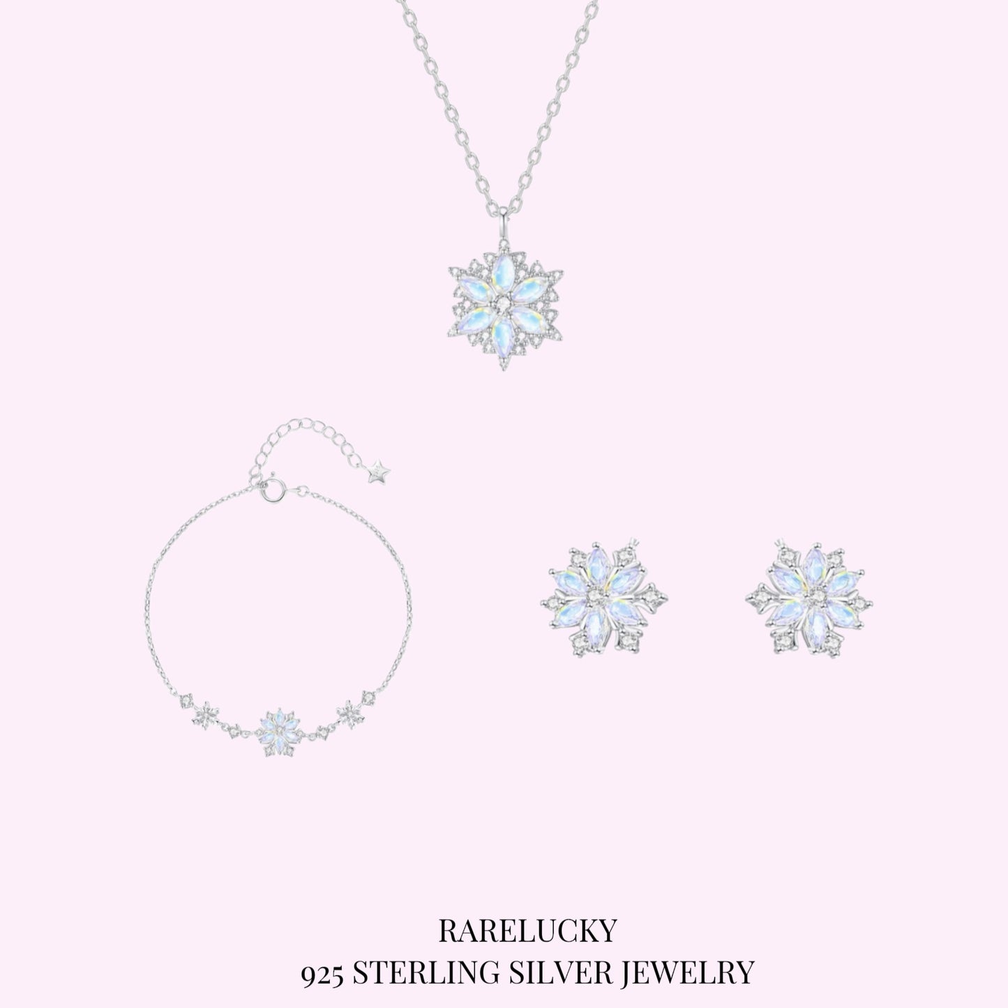 RareLucky Rotating Snowflake S925 Jewelry Set