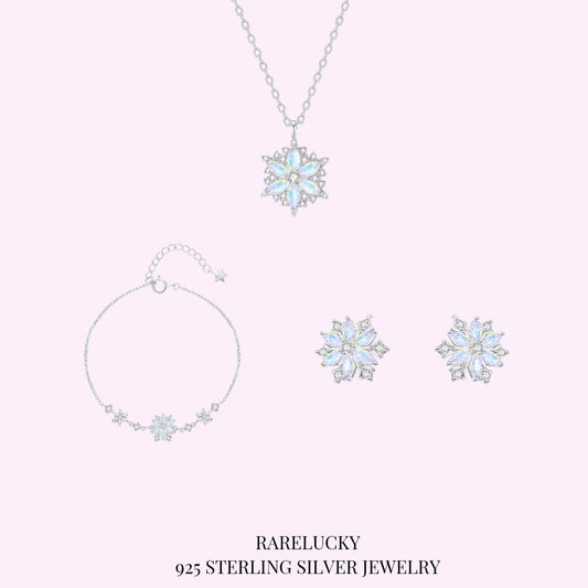 RareLucky Rotating Snowflake S925 Jewelry Set