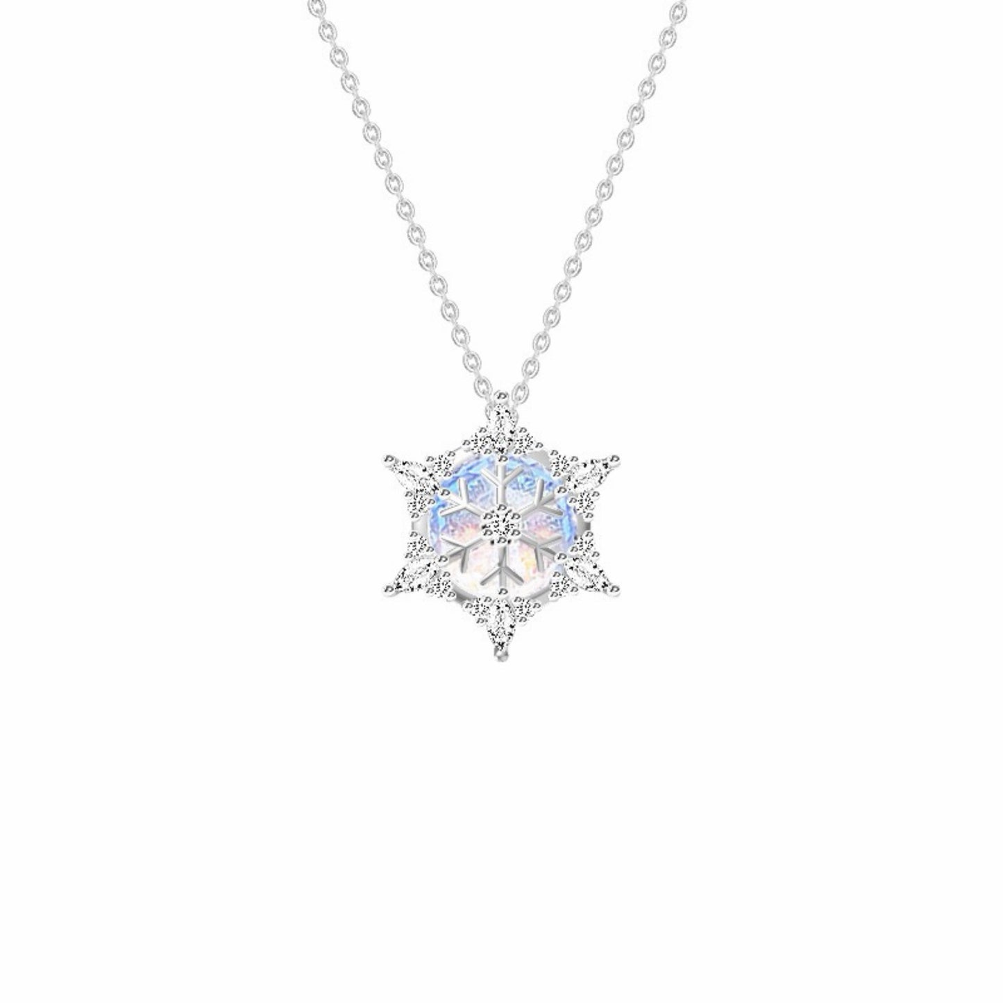 RareLucky Iridescent Snowflake S925 Necklace Collection