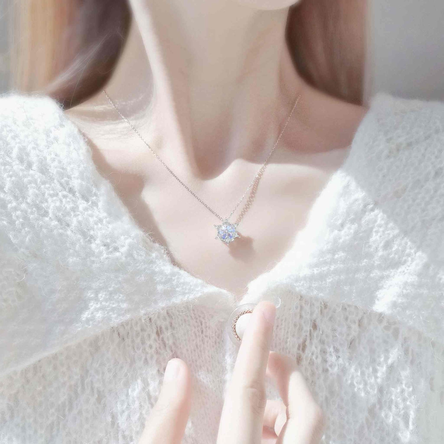 RareLucky Iridescent Snowflake S925 Necklace Collection
