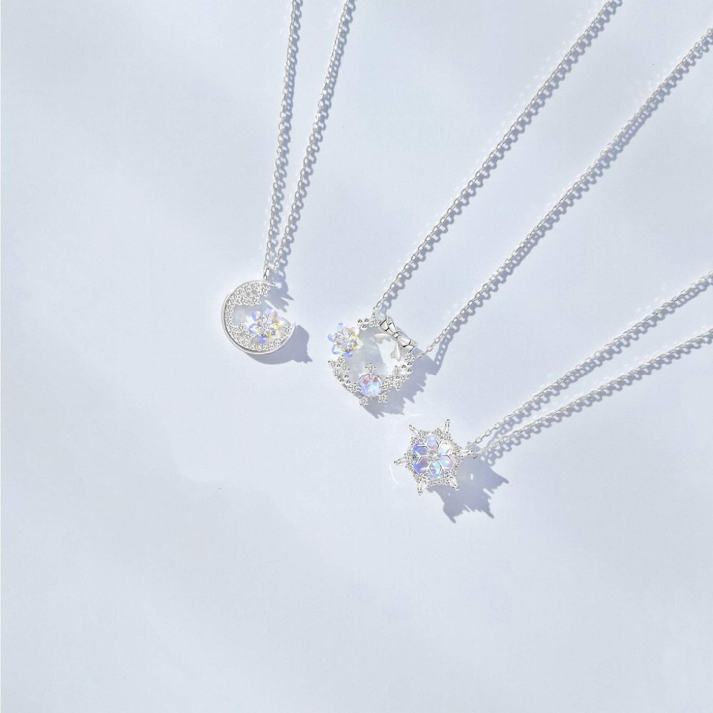 RareLucky Iridescent Snowflake S925 Necklace Collection