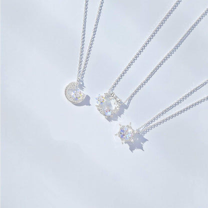 RareLucky Iridescent Snowflake S925 Necklace Collection