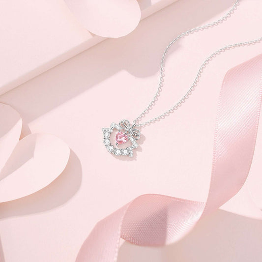RareLucky Bow & Pink Heart S925 Necklace Collection