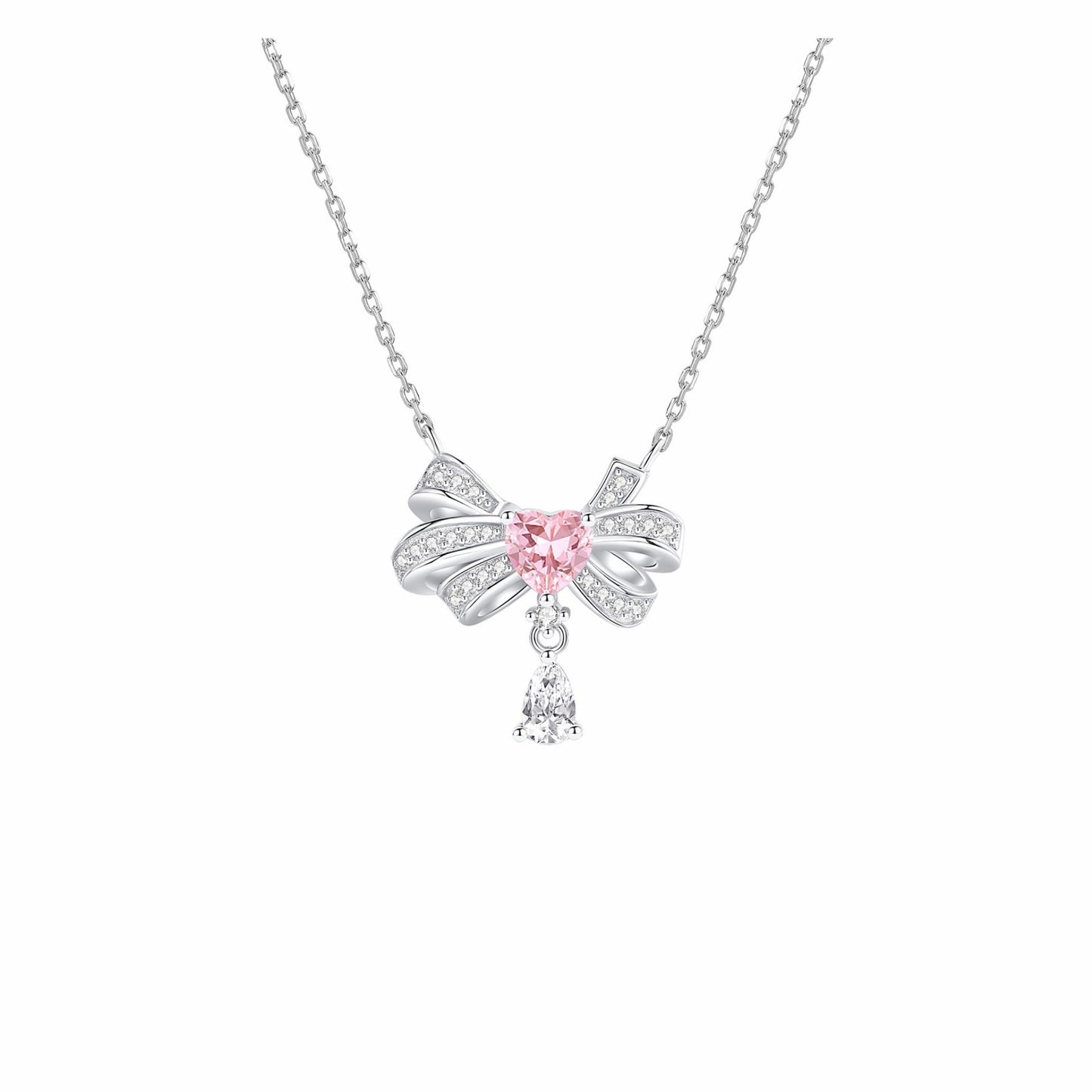RareLucky Bow & Pink Heart S925 Necklace Collection