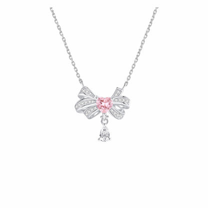 RareLucky Bow & Pink Heart S925 Necklace Collection