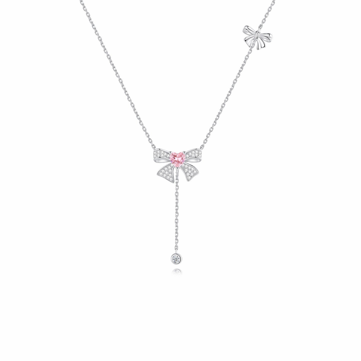 RareLucky Bow & Pink Heart S925 Necklace Collection