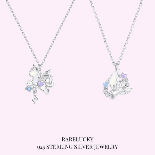 RareLucky Unicorn Moon & Star S925 Necklace Collection
