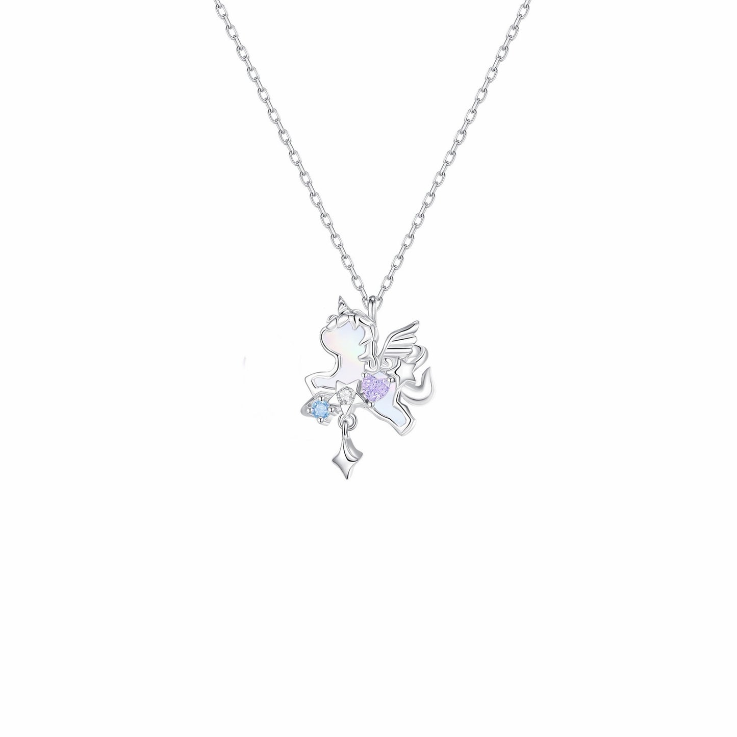 RareLucky Unicorn Moon & Star S925 Necklace Collection