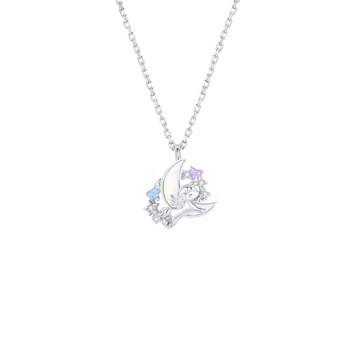 RareLucky Unicorn Moon & Star S925 Necklace Collection