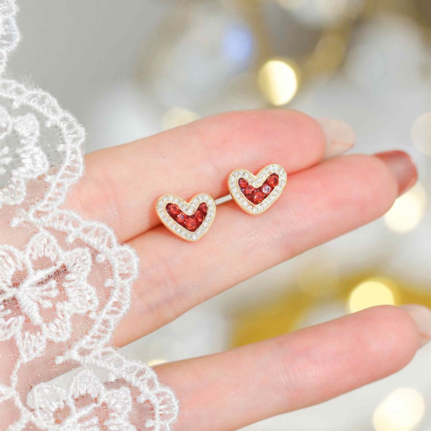 RareLucky Red Heart S925 Jewelry Set