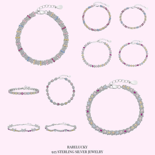RareLucky Colorful CZ S925 Bracelet Collection