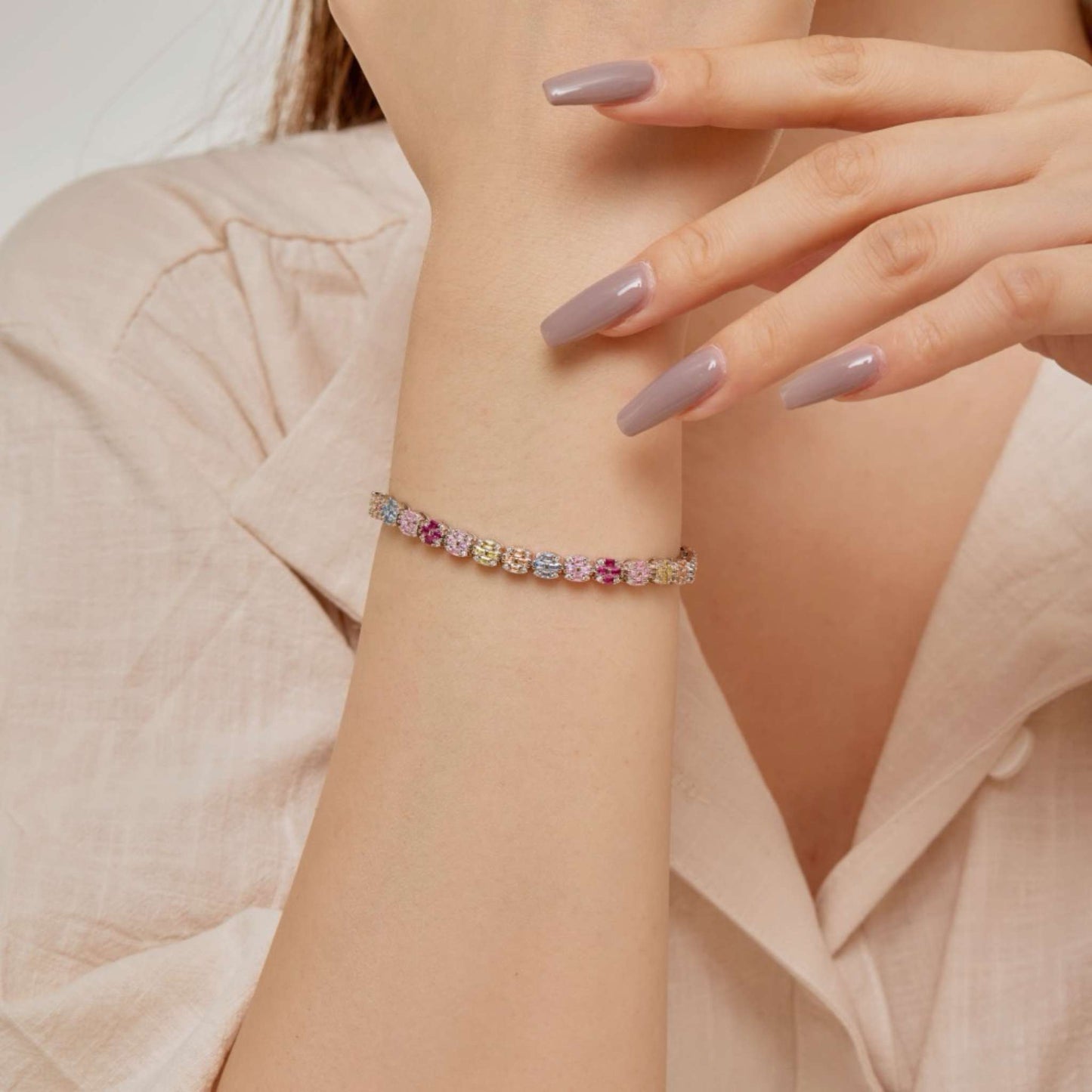 RareLucky Colorful CZ S925 Bracelet Collection