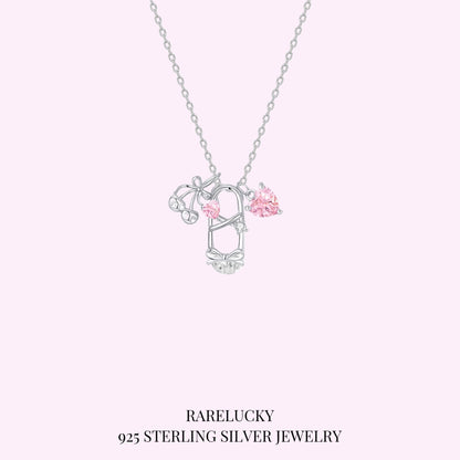 RareLucky Ballet Shoe & Cherry Heart S925 Necklace
