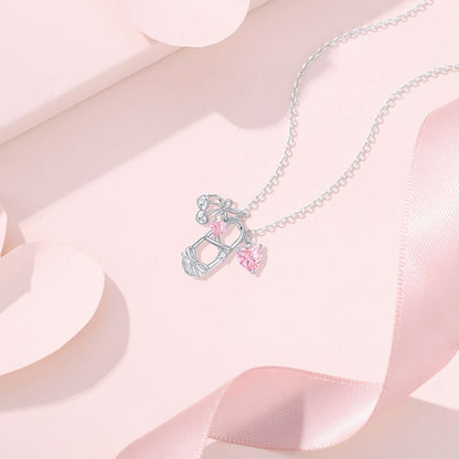 RareLucky Ballet Shoe & Cherry Heart S925 Necklace