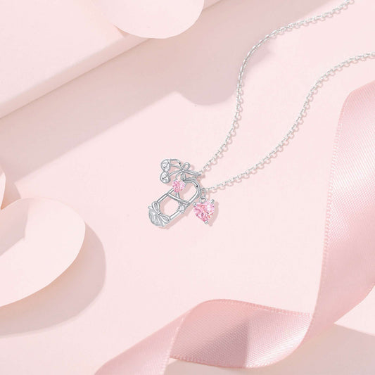 RareLucky Ballet Shoe & Cherry Heart S925 Necklace