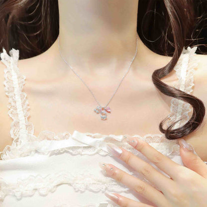 RareLucky Ballet Shoe & Cherry Heart S925 Necklace