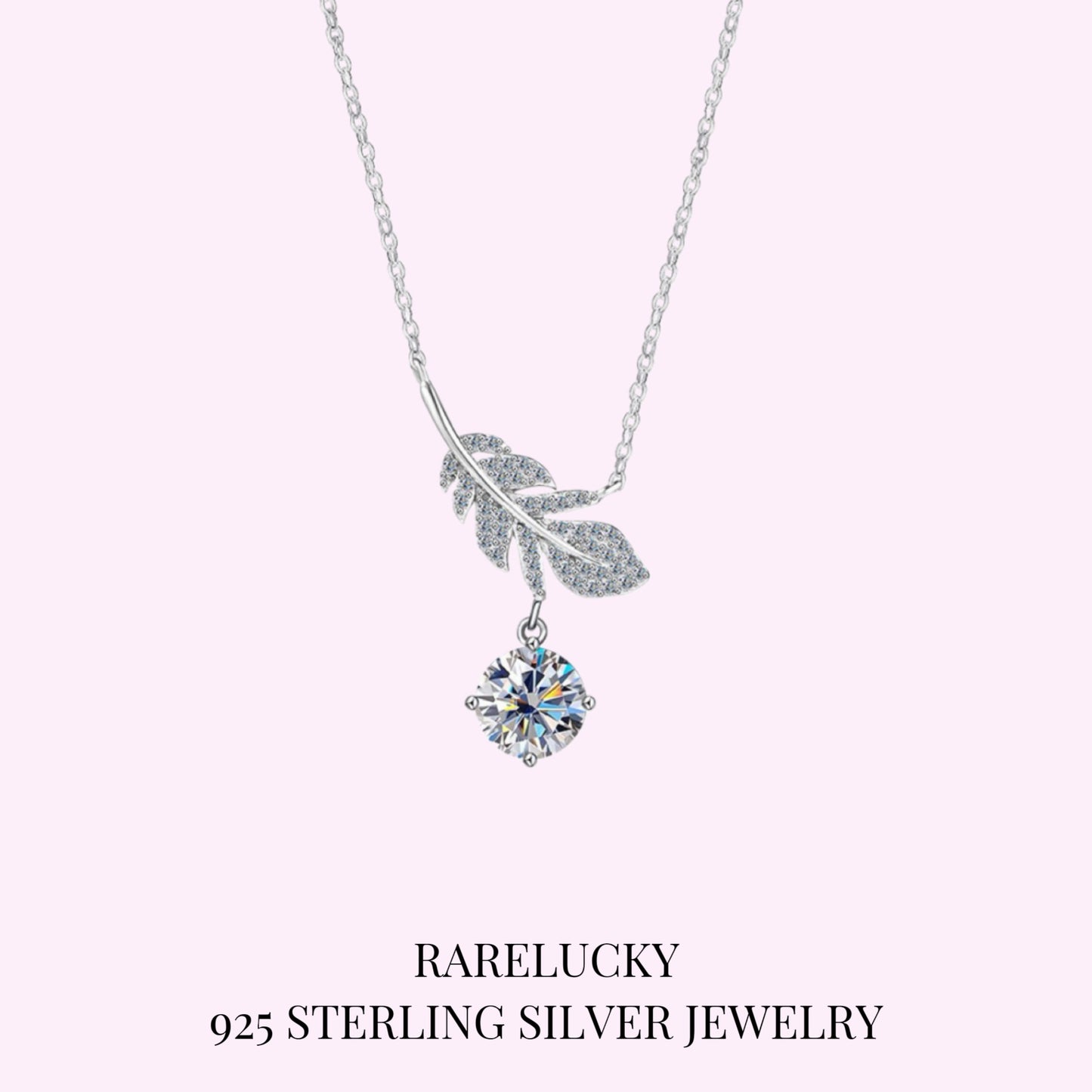 RareLucky Leaf Moissanite S925 Necklace